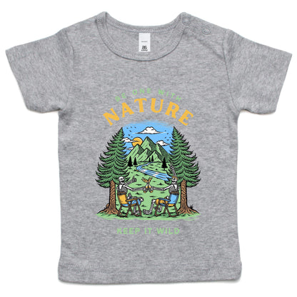 Be One With Nature, Skeleton - Baby T-shirt Grey Marle Baby T-shirt Environment Summer