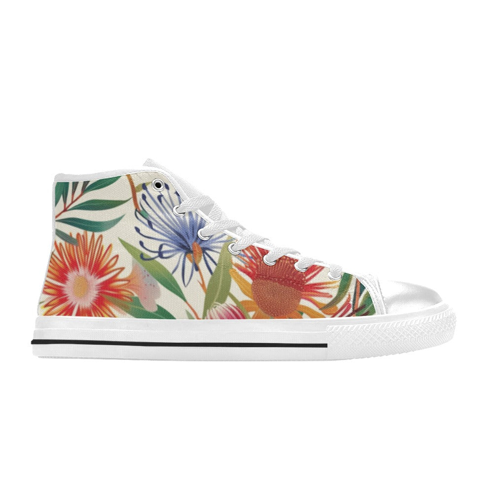 Australian Native Flora - Women's High Top Canvas Shoes