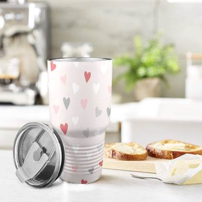 Pretty Hearts - 30oz Insulated Stainless Steel Mobile Tumbler