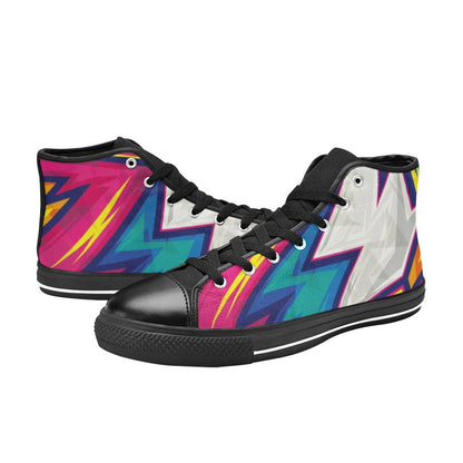 Abstract Bright - Women's High Top Canvas Shoes