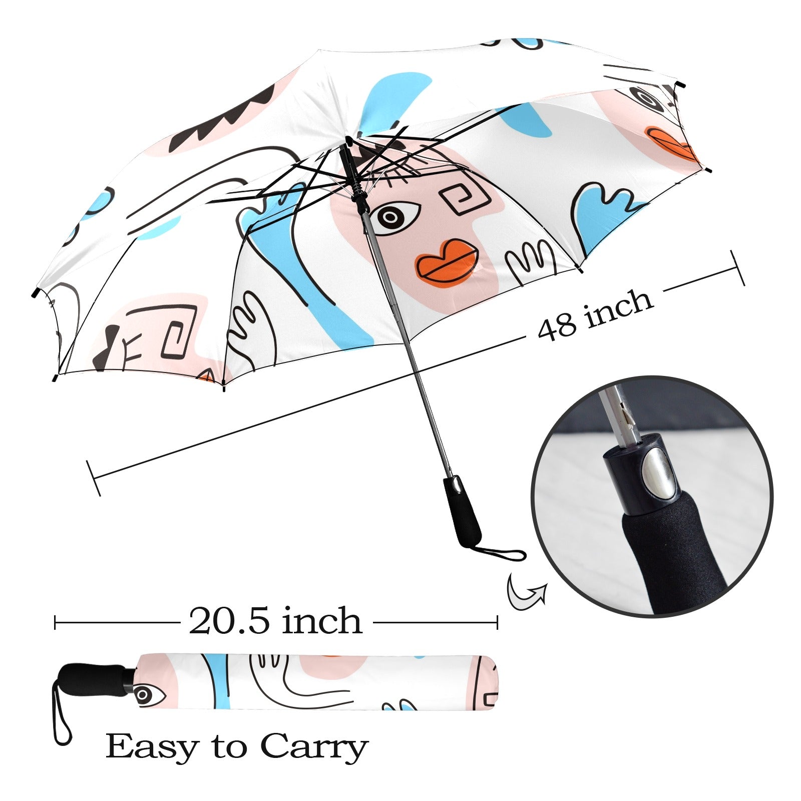 Faces - Semi-Automatic Foldable Umbrella Semi-Automatic Foldable Umbrella Printed Offshore