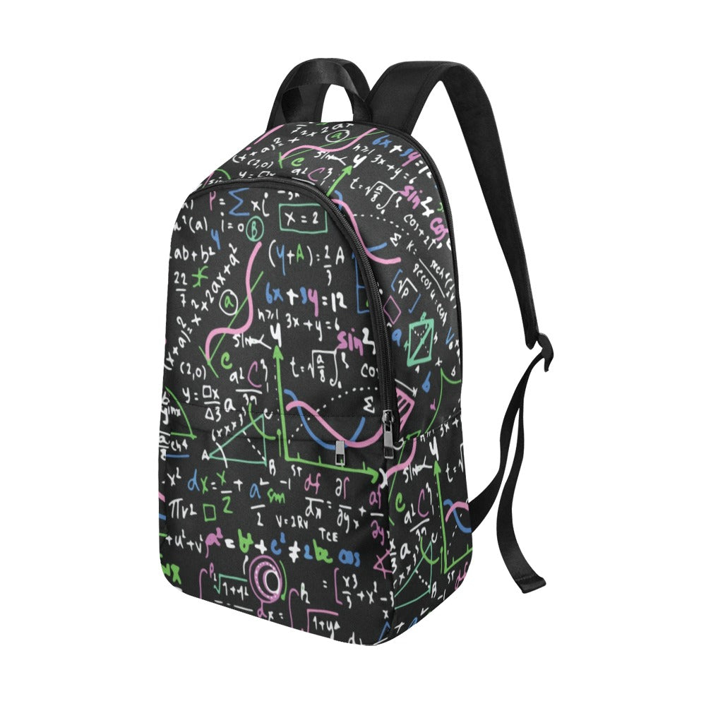 Equations In Green And Pink - Fabric Backpack for Adult Adult Casual Backpack Maths Science