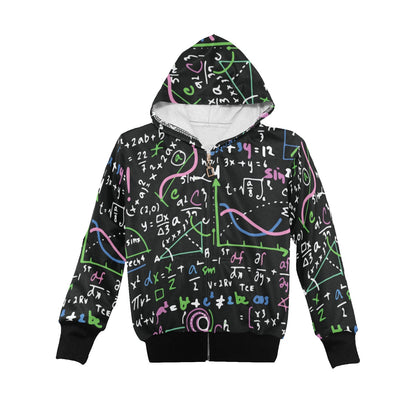 Equations In Green And Pink - Junior Girls Zip Up Hoodie