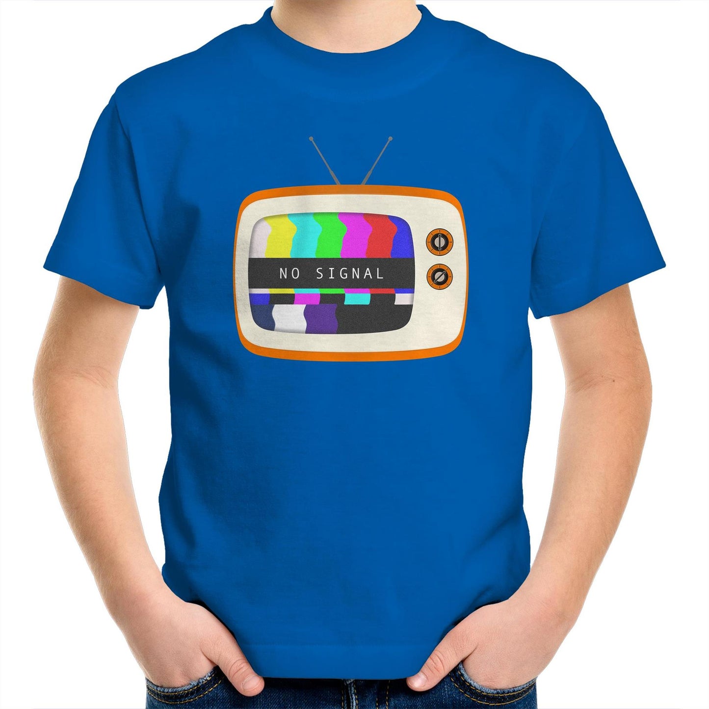 Retro Television, No Signal - Kids Youth T-Shirt Bright Royal Kids Youth T-shirt Retro
