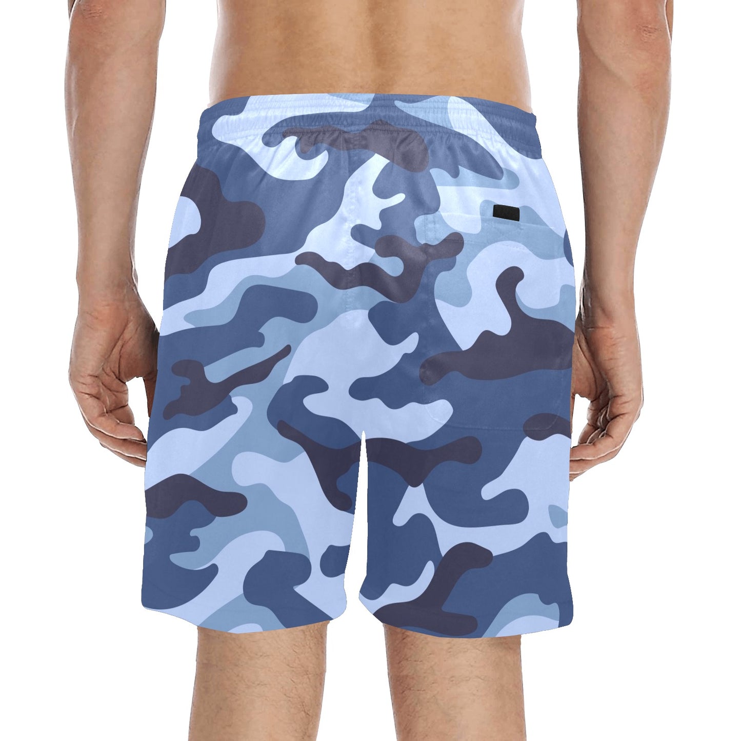 Blue Camouflage - Men's Mid-Length Beach Shorts