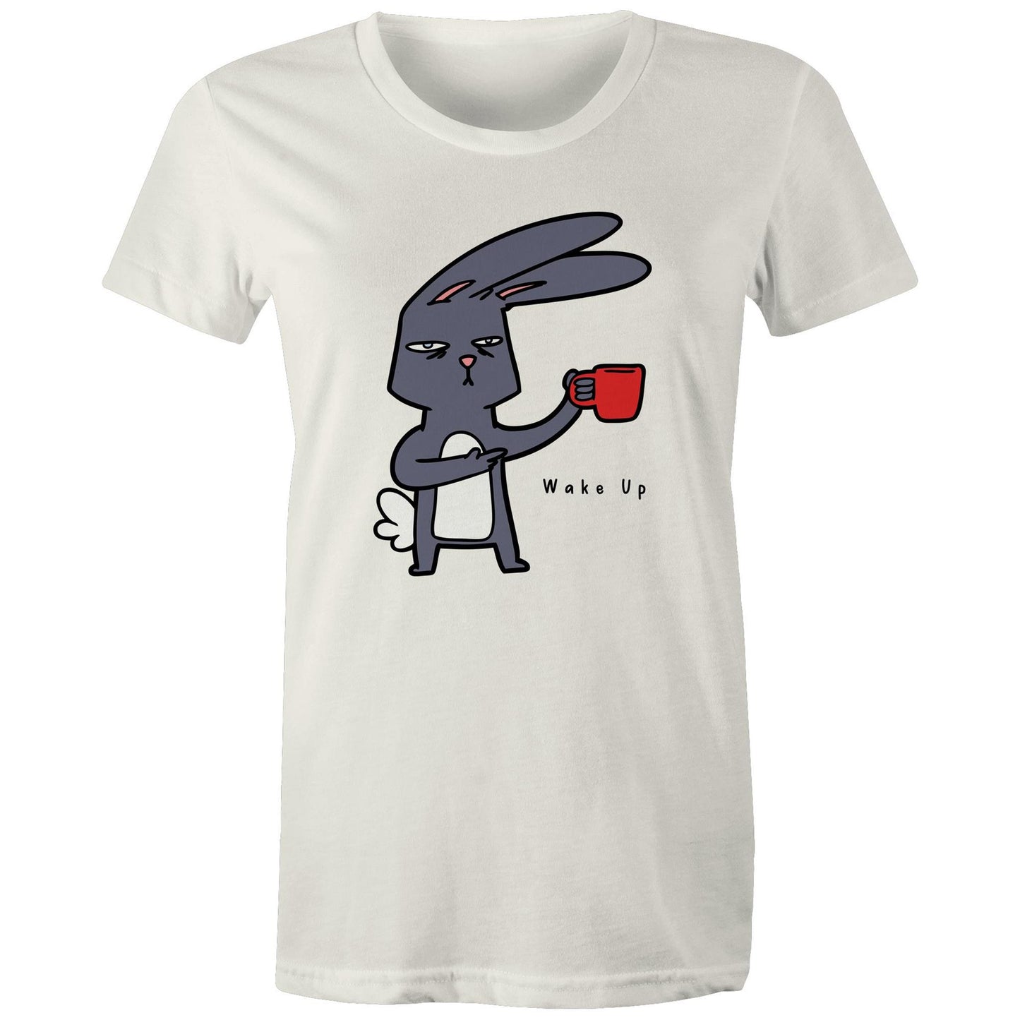 Rabbit Coffee, Wake Up - Womens T-shirt