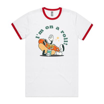 Hotdog, I'm On A Roll - Staple Ringer Tee