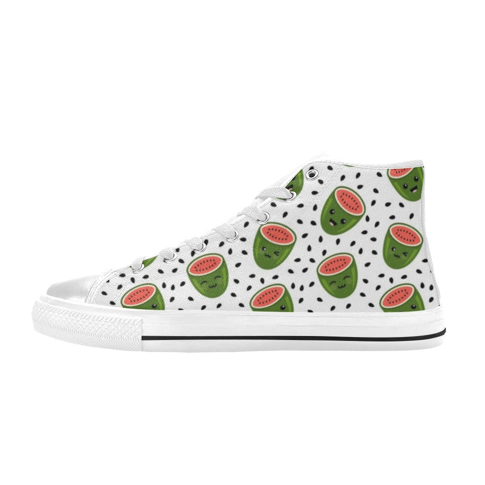 Cartoon Watermelon - Women's High Top Canvas Shoes