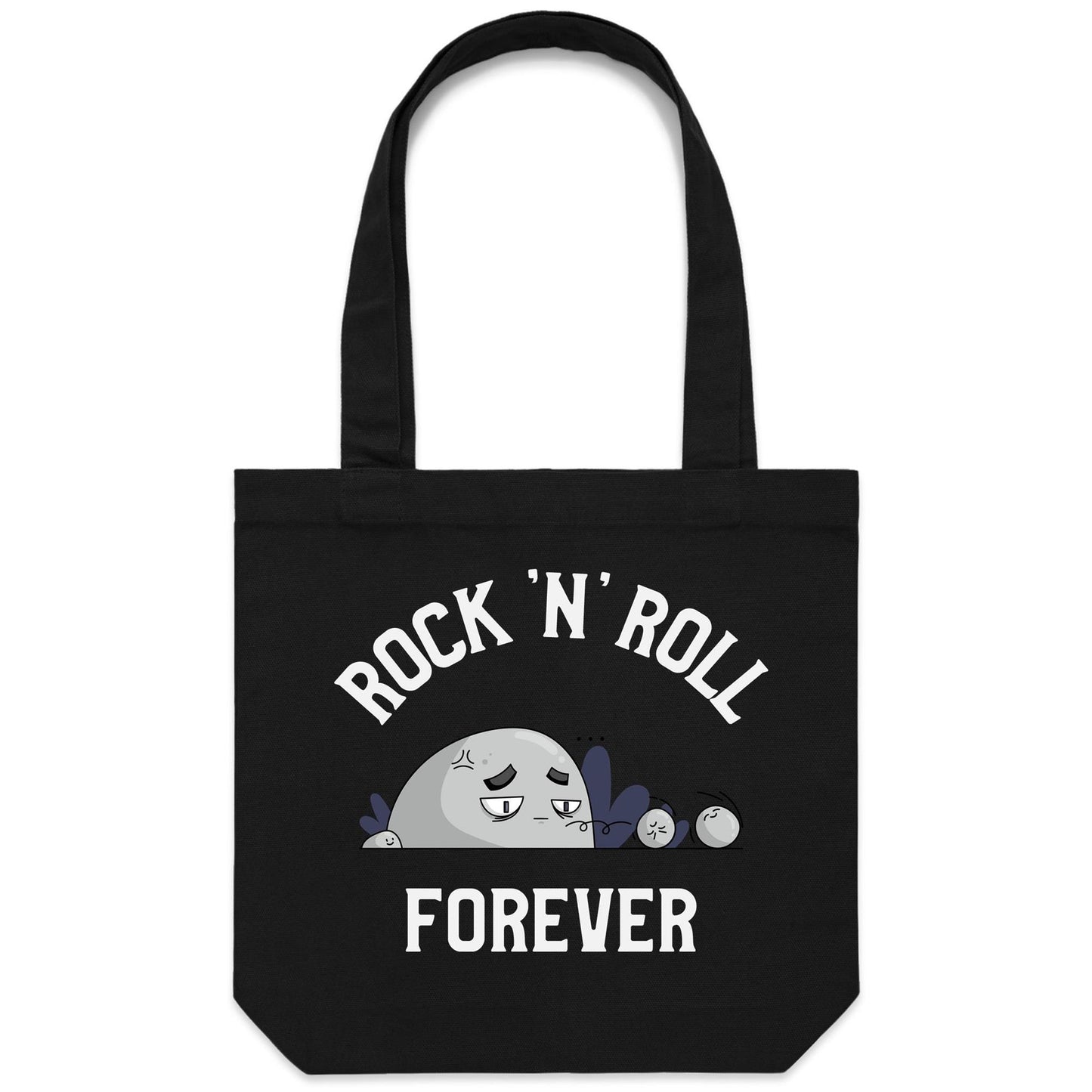 Rock 'N' Roll Forever - Canvas Tote Bag Black One Size Tote Bag Music