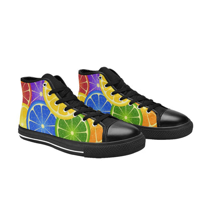 Citrus - Men's High Top Canvas Shoes