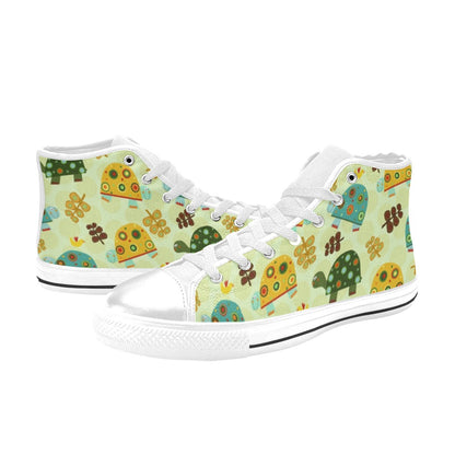 Retro Turtles - Women's High Top Canvas Shoes