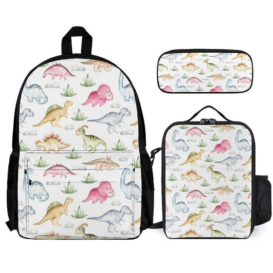 Dinosaur Garden - School Backpack Three Piece Set