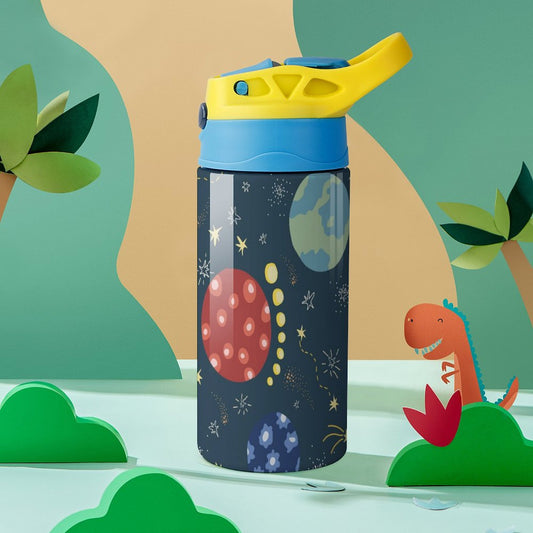 Rocket And Planets In Space - Kids Drink Bottle