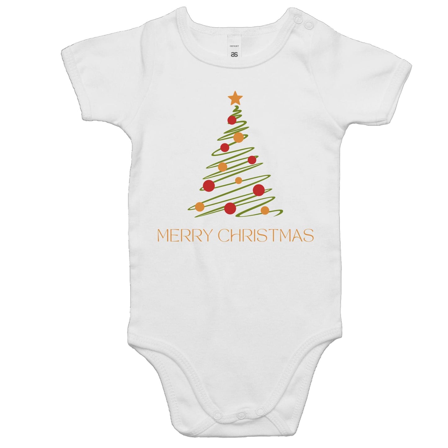 Christmas Tree Line Drawing - Baby Bodysuit