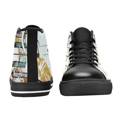 Music Graffiti - Women's High Top Canvas Shoes