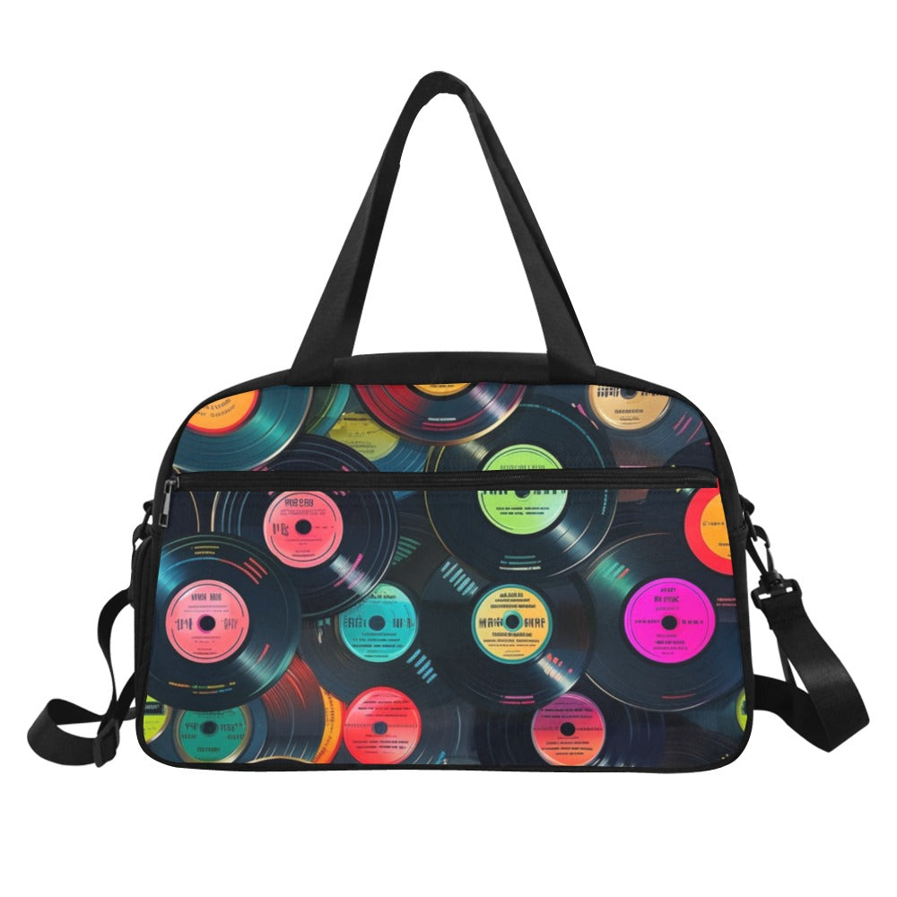 Retro Vinyl Records - Gym Bag Gym Bag Music Printed Offshore Retro