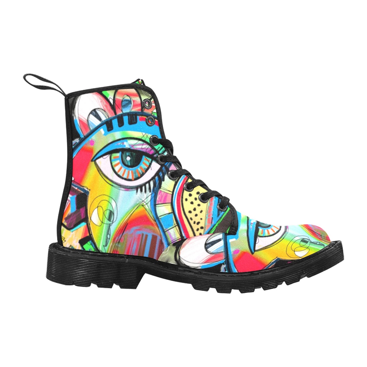 Graffiti Bird - Martin Boots for Women (Black)