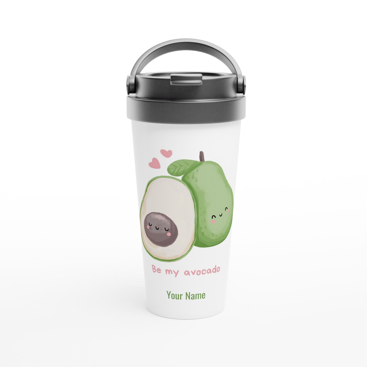 Personalised - Be My Avocado - White 15oz Stainless Steel Travel Mug Default Title Personalised Travel Mug love