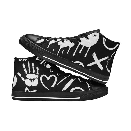 Bold Graffiti - Women's High Top Canvas Shoes