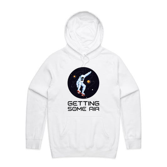 Astronaut Skateboard, Getting Some Air - Supply Hood White Mens Supply Hoodie Space
