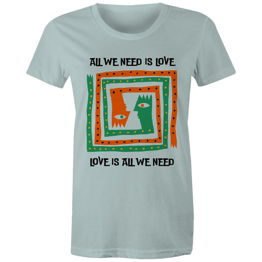 All We Need Is Love - Womens T-shirt Pale Blue Womens T-shirt