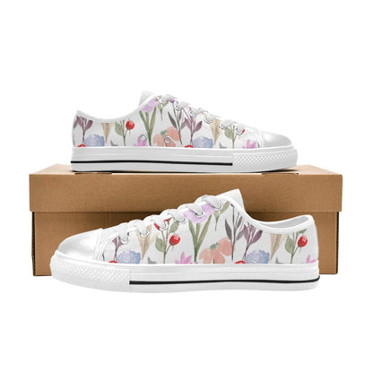 Floral Watercolour - Women's Classic Canvas Shoes