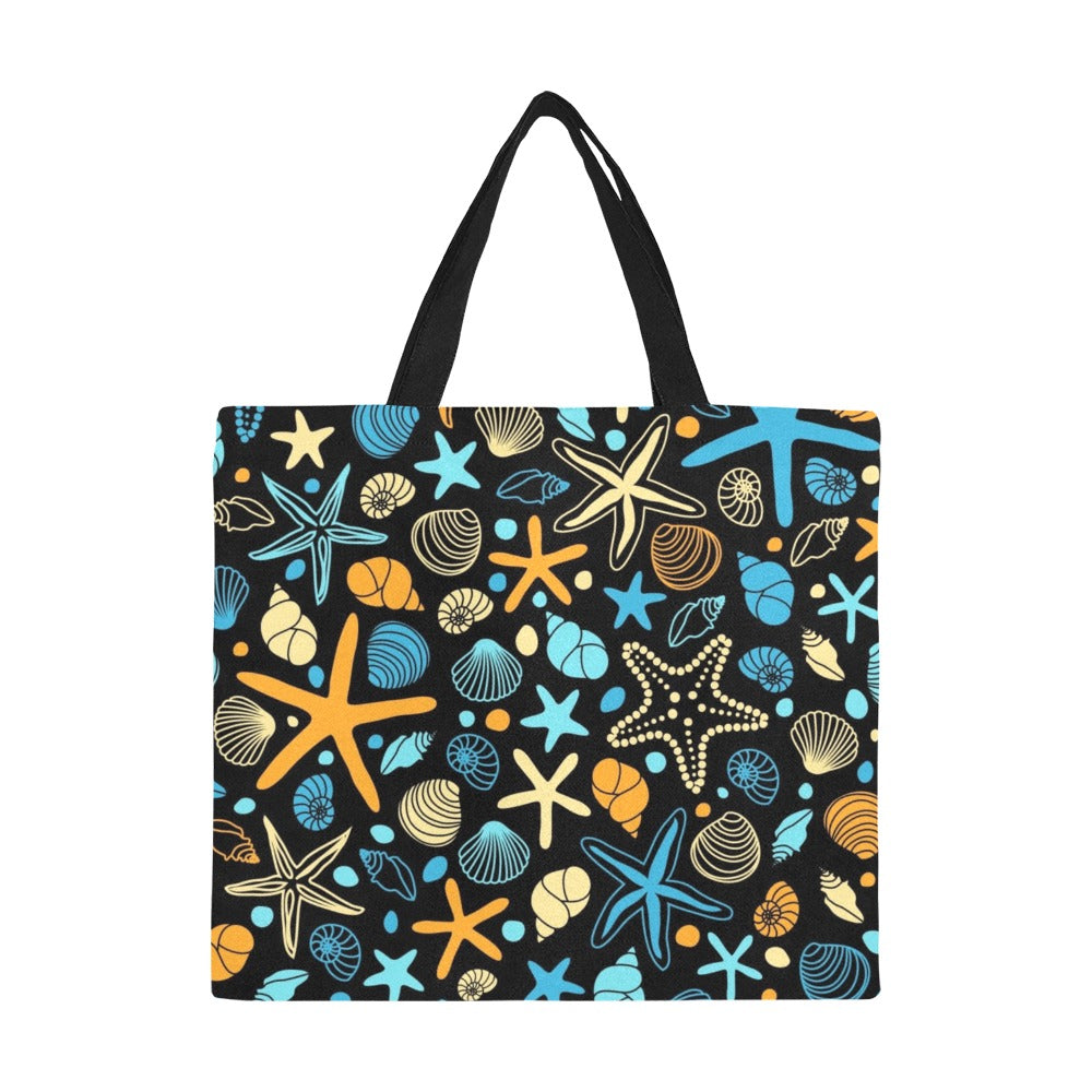 Starfish And Shells - Full Print Canvas Tote Bag Full Print Canvas Tote Bag