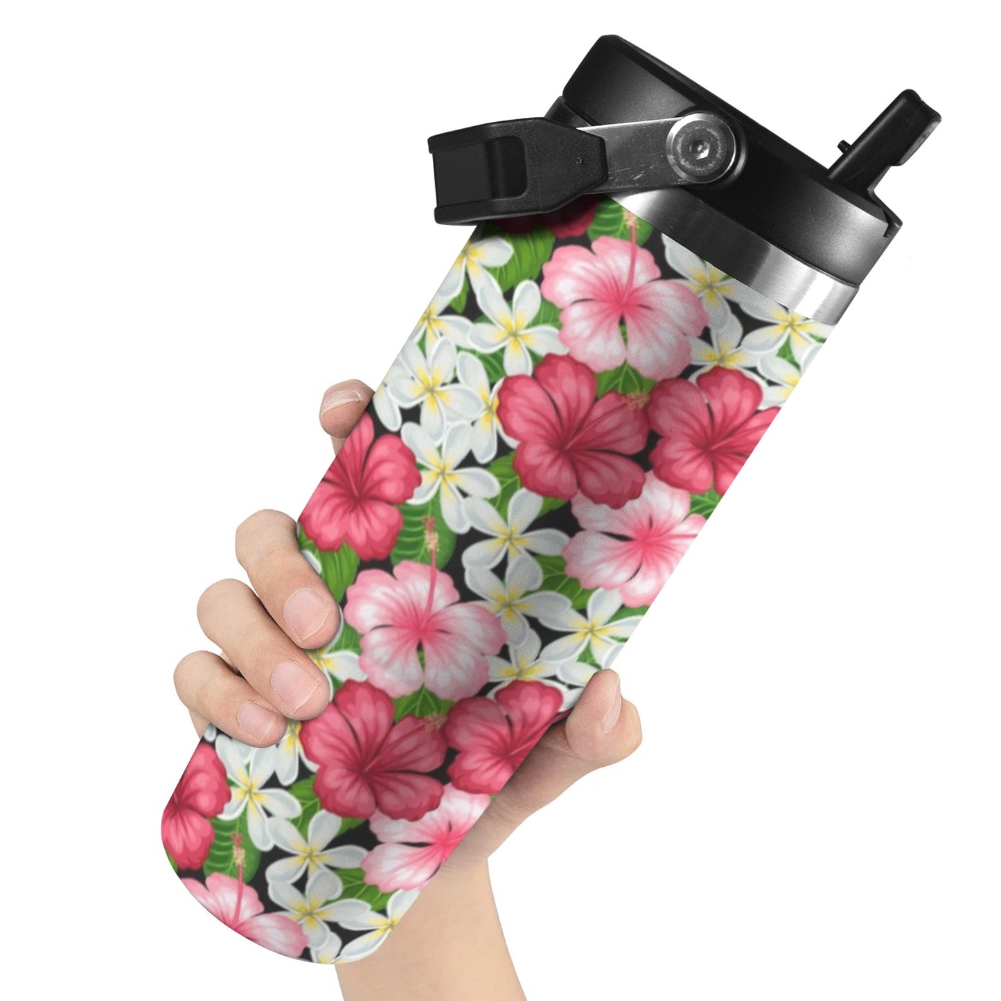 Hibiscus - 30oz Tumbler with Top Handle