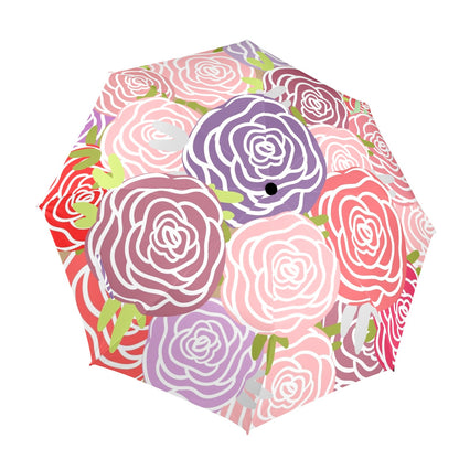 Abstract Roses - Semi-Automatic Foldable Umbrella Semi-Automatic Foldable Umbrella Printed Offshore