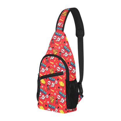 Comic Book Red - Chest Bag With Full Print