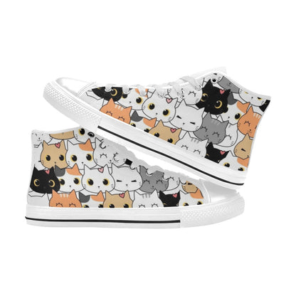 Cute Cartoon Cats - Women's High Top Canvas Shoes