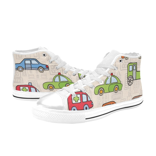 Kids Cars - Kids High Top Canvas Shoes