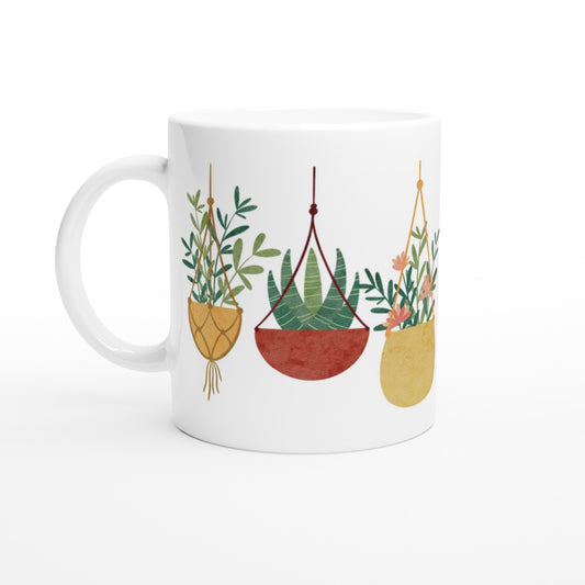 Hanging Plants - White 11oz Ceramic Mug Default Title White 11oz Mug Globally Fulfilled Plants