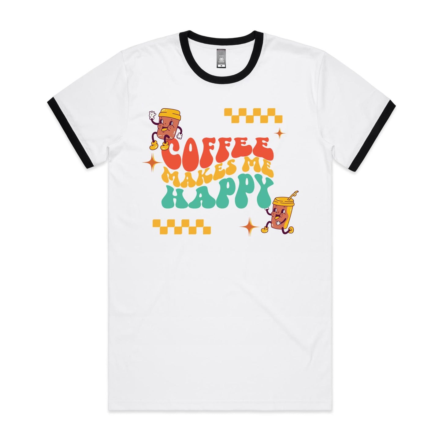 Coffee Makes Me Happy - Staple Ringer Tee