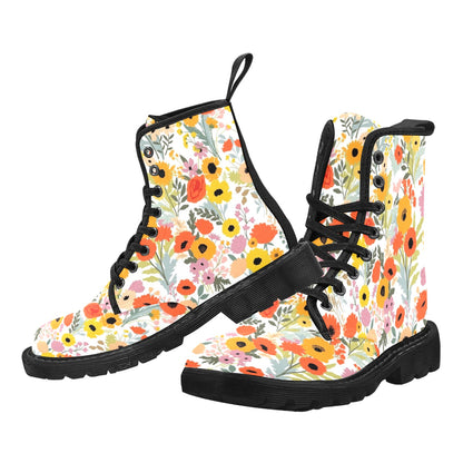 Fun Floral - Martin Boots for Women (Black)