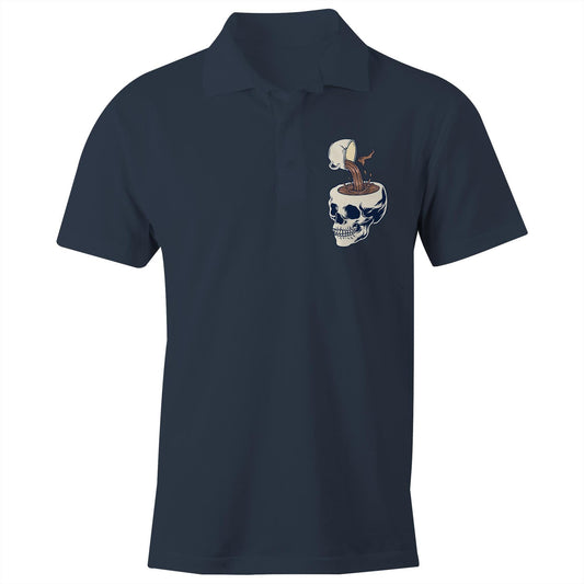 Coffee Skull - Chad S/S Polo Shirt Navy Polo Shirt Coffee