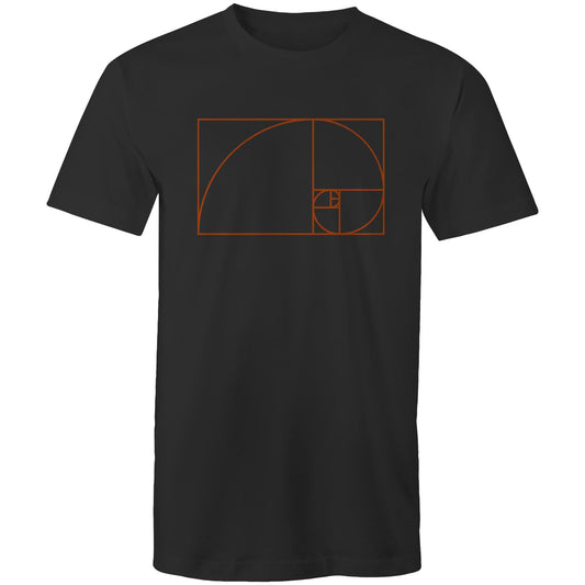 Fibonacci - Mens T-Shirt Black Mens T-shirt Maths Printed In Australia Science