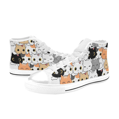 Cute Cartoon Cats - Men's High Top Canvas Shoes