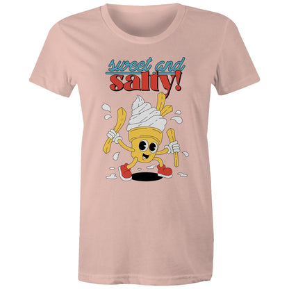 Sweet And Salty, Ice Cream And Fries - Womens T-shirt