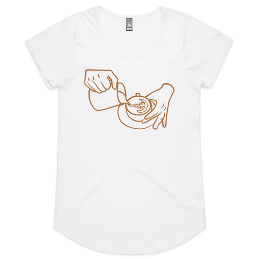Barista - Womens Scoop Neck T-Shirt White Womens Scoop Neck T-shirt coffee