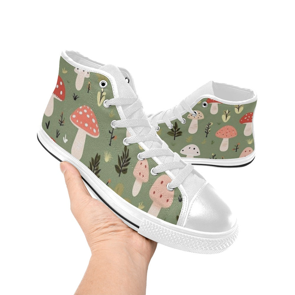 Toadstools - Kids High Top Canvas Shoes