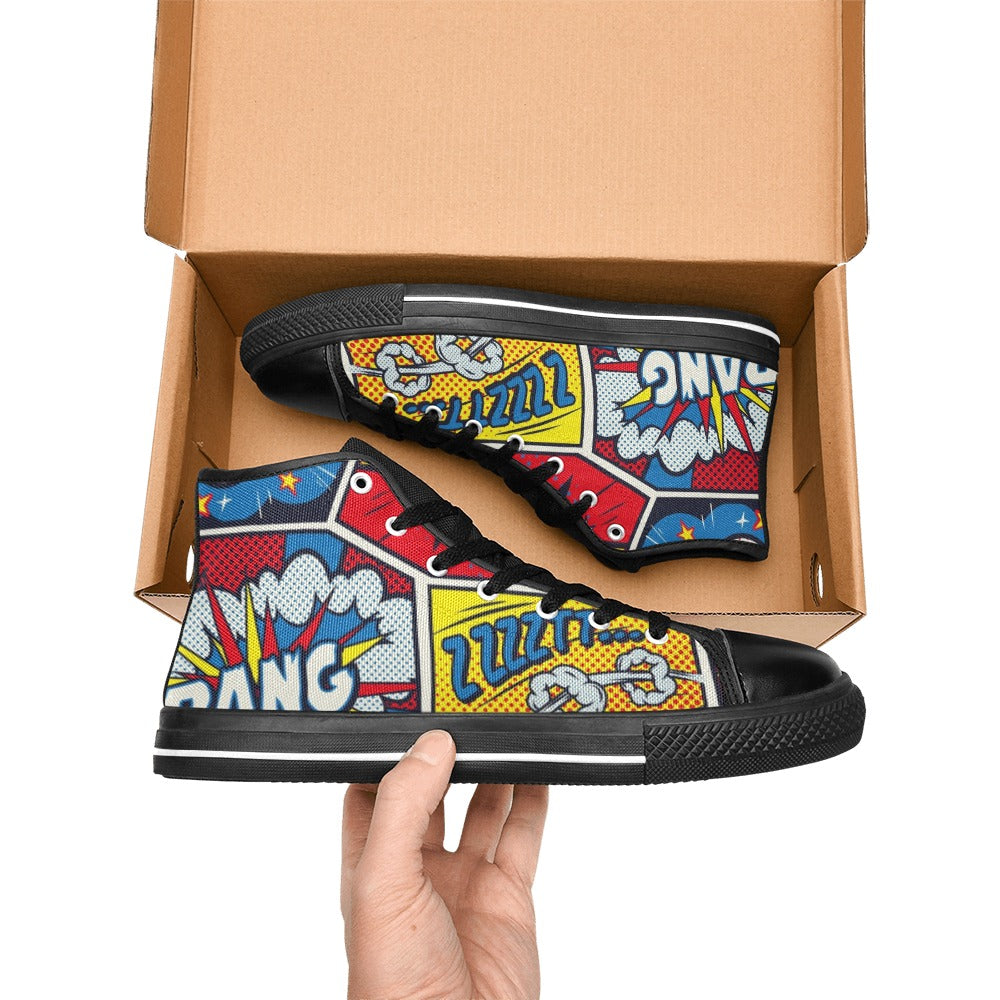 Comic Book - Men's High Top Canvas Shoes