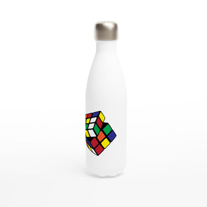 Cube - White 17oz Stainless Steel Water Bottle White Water Bottle Games