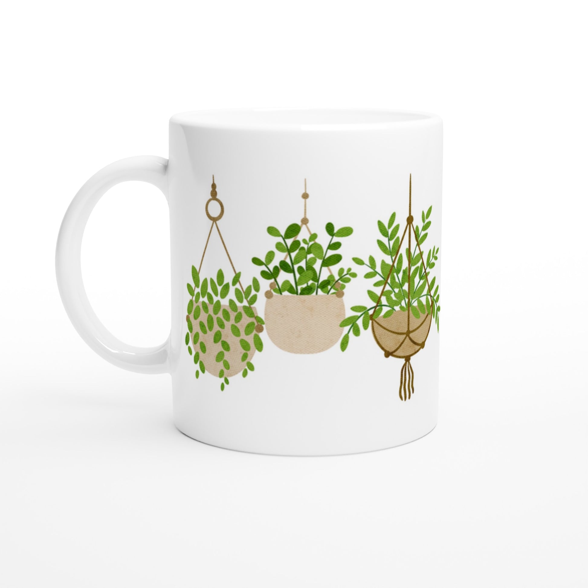 Hanging Plants 2 - White 11oz Ceramic Mug Default Title White 11oz Mug Globally Fulfilled Plants