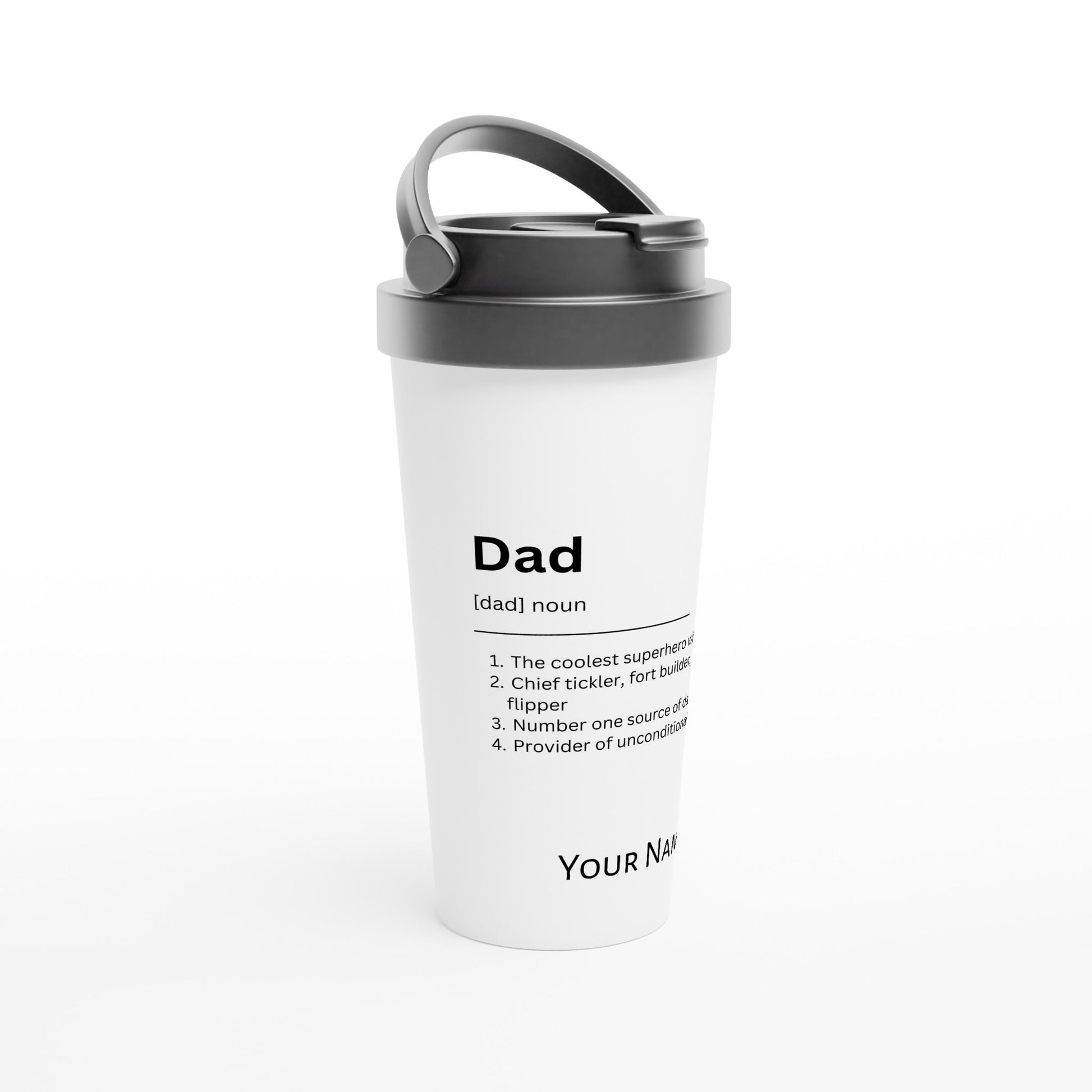 Personalised - Dad Definition 2 - White 15oz Stainless Steel Travel Mug Personalised Travel Mug Dad