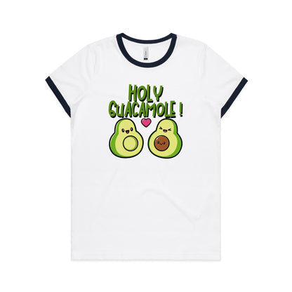 Holy Guacamole, Pregnant Avocado - Women's Ringer Tee