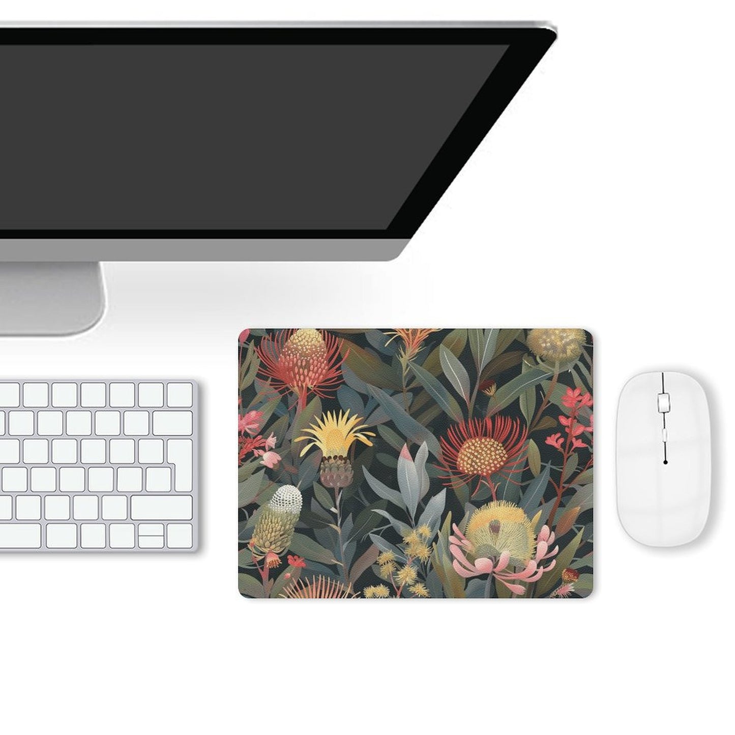 Australian Native Flowers - Leather Mouse Pad