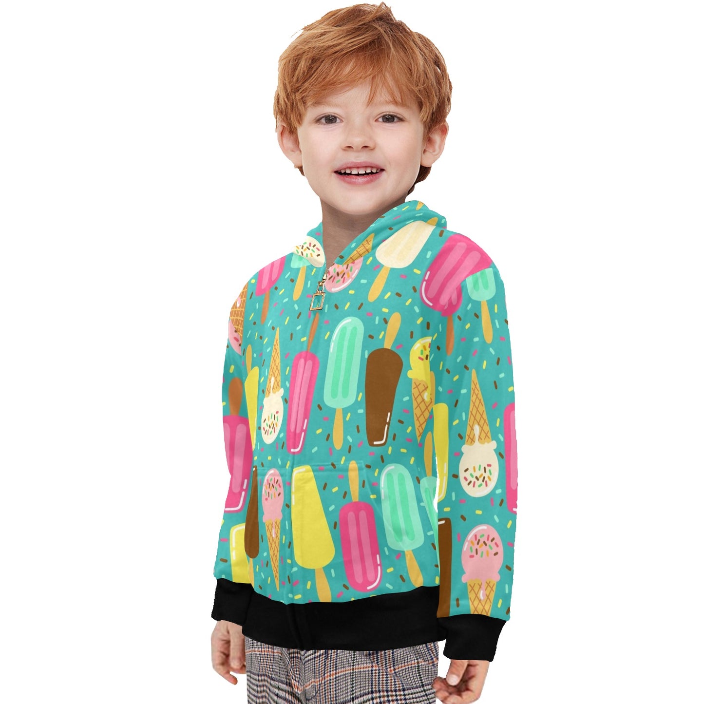 Ice Cream - Junior Boys Zip Up Hoodie