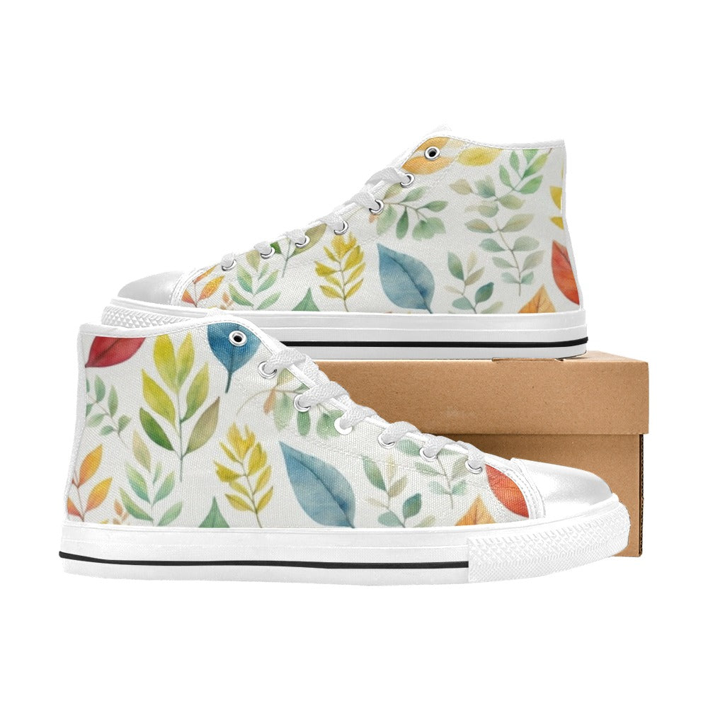 Autumn Leaves - Women's High Top Canvas Shoes