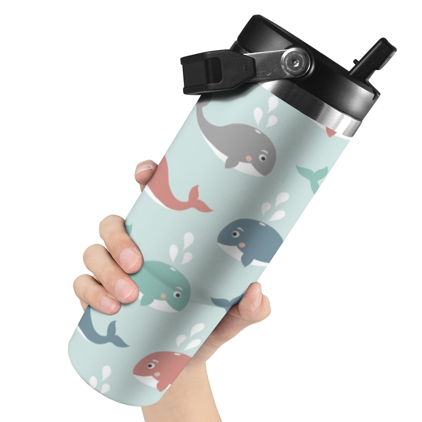 Cute Whales - 30oz Tumbler with Top Handle